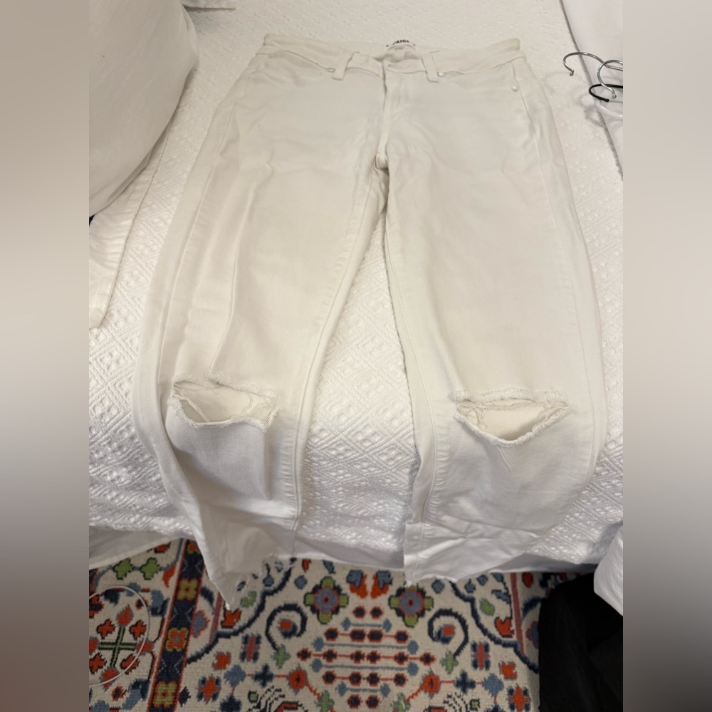 PAIGE Ivory Denim Pants - Picture 4 of 10